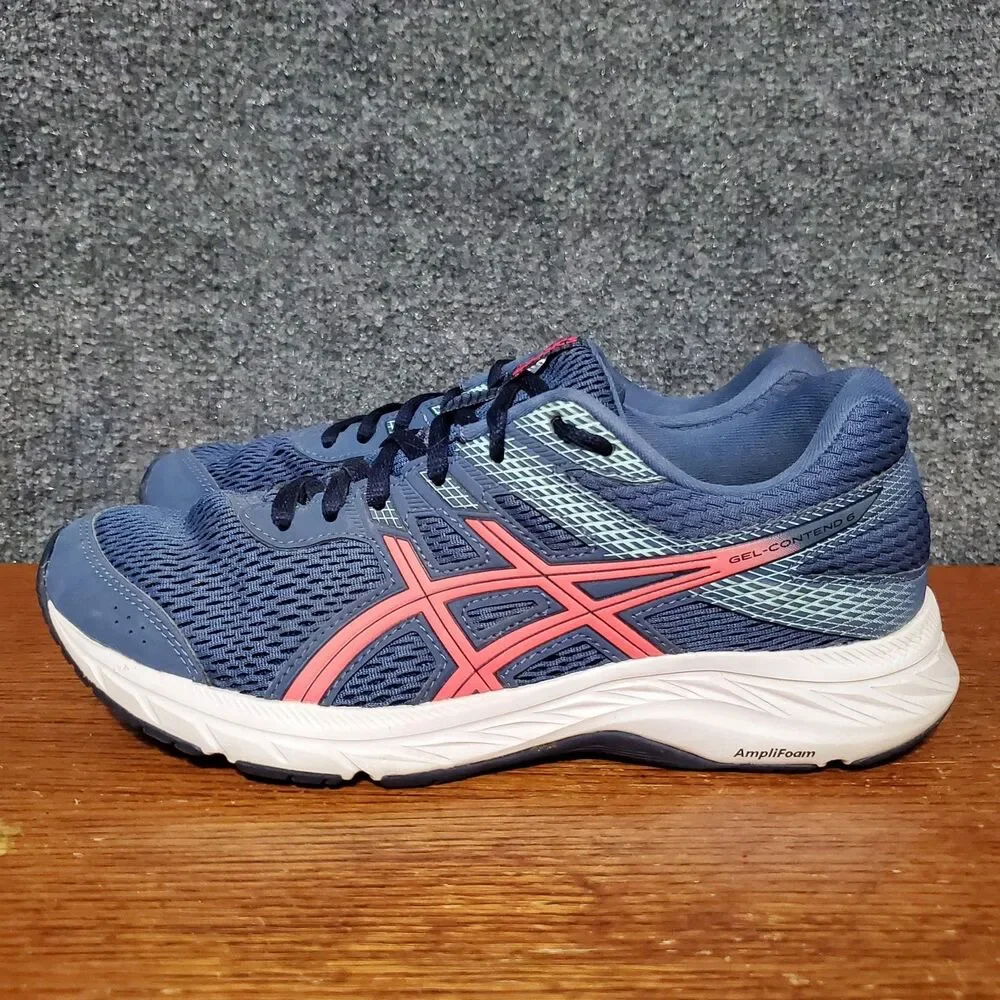 ASICS GEL-Contend 6 Tennis Shoes Womens Size 7.5 Blue AmpliFoam Running Walk